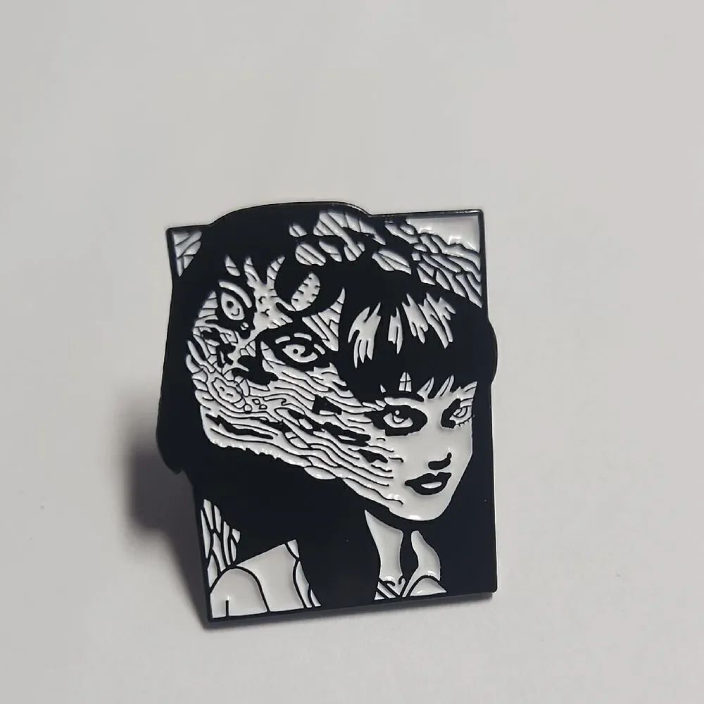 Black and White Enamel Pin